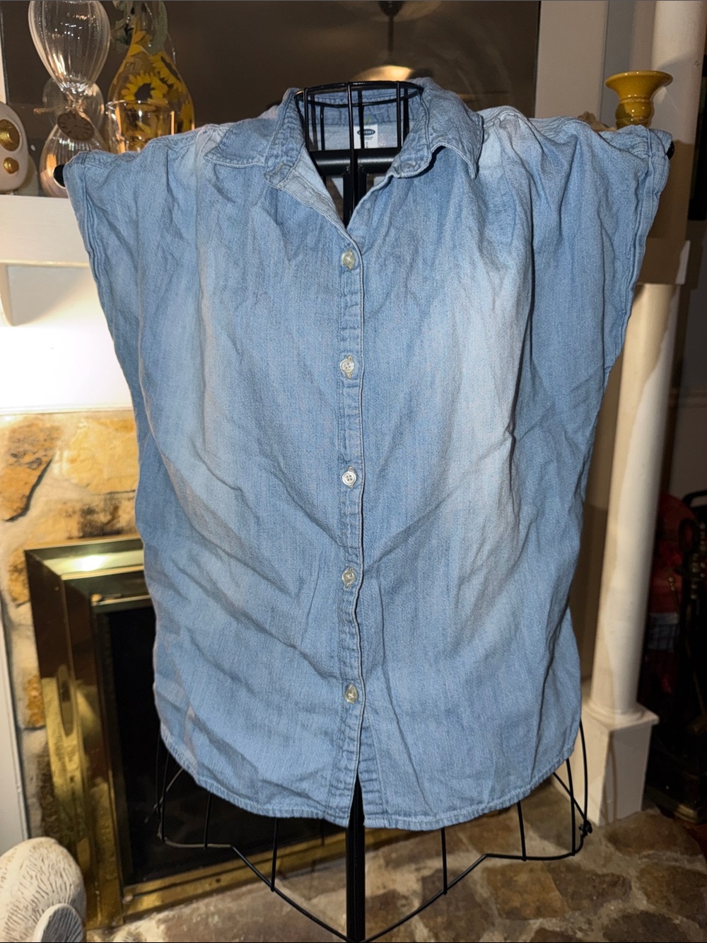 Old Navy Light Blue Shirt with Label Detail